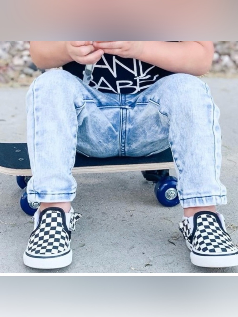 NWT Vans Kids Classic Slip-On Checkerboard Black/White - Size 9 Toddler
